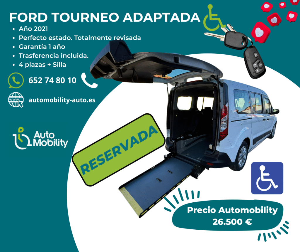 ford tourneo connect adaptada con rampa para silla de ruedas