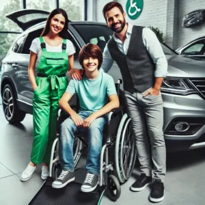 familia contenta con automobility